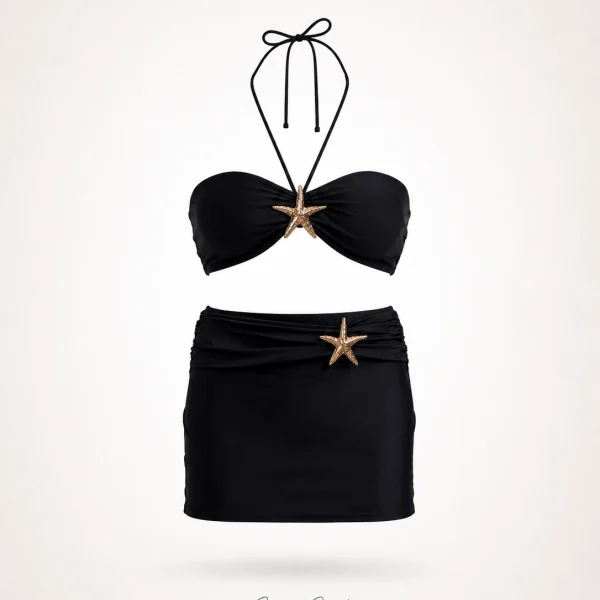 خرید بیکینی 3 تیکه 5709 مشکی kelley boutique
