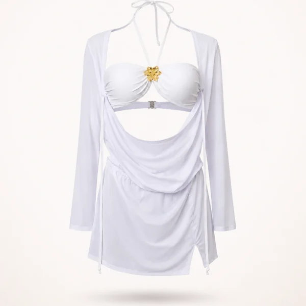 خرید بیکینی 3 تیکه 5660 سفید kelley boutique