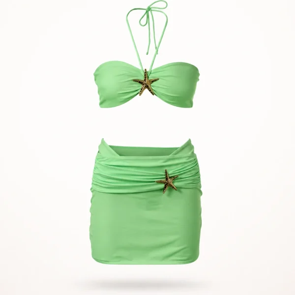 خرید بیکینی 3 تیکه 5709 سبز kelley boutique