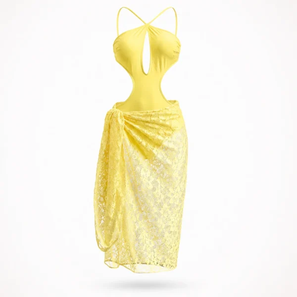 خرید مونوکینی 5619 زرد kelley boutique